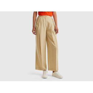 United Colors of Benetton Benetton, Trousers In Sustainable Viscose, Beige, Women