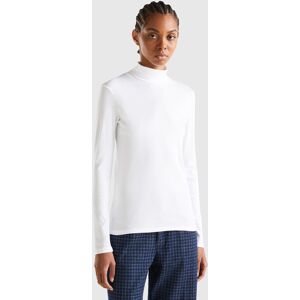 United Colors of Benetton Benetton, Long Sleeve T-shirt With High Neck, White, Women