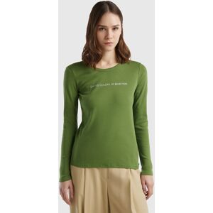 United Colors of Benetton Benetton, Military Green 100% Cotton Long Sleeve T-shirt, Military Green, Women