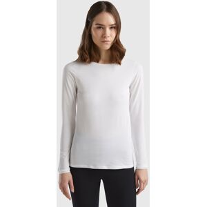 United Colors of Benetton Benetton, Long Sleeve Super Stretch T-shirt, White, Women