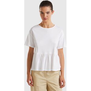 United Colors of Benetton Benetton, Boxy Fit T-shirt With Ruffle, White, Women