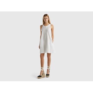 United Colors of Benetton Benetton, Sleeveless Dress In Pure Linen, size L, White, Women