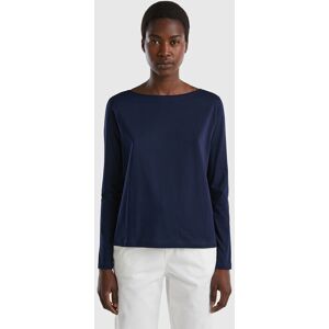 United Colors of Benetton Benetton, T-shirt With Boat Neck In 100% Cotton, Dark Blue, Women