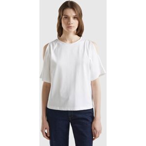 United Colors of Benetton Benetton, Cut Out Sleeve T-shirt, size XS, White, Women