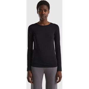 United Colors of Benetton Benetton, Long Sleeve Super Stretch T-shirt, Black, Women