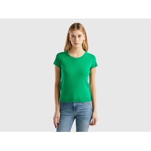 United Colors of Benetton Benetton, Short Sleeve Sweater In 100% Cotton, size L, Green, Women