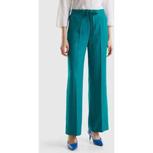 United Colors of Benetton Benetton, Trousers In Pure Lyocell, size XS, Teal, Women