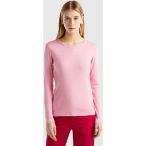 United Colors of Benetton Benetton, Long Sleeve Pure Cotton T-shirt, size XS, Pastel Pink, Women