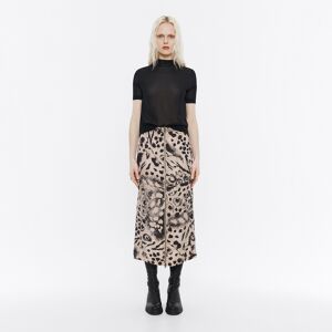 BIMBA Y LOLA Camel Animal mix fluid midi skirt ANIMAL MIX CAMEL 42 adult