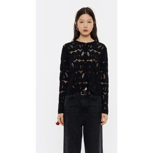 BIMBA Y LOLA Black cotton jacquard cardigan BLACK L adult