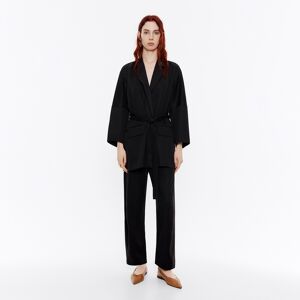 BIMBA Y LOLA Fluid black double-breasted jacket BLACK 38 adult