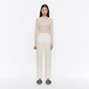 BIMBA Y LOLA STRAIGHT CROPPED - Two-tone ecru high rise jeans ECRU 38 adult