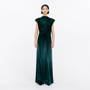 BIMBA Y LOLA Dark green satin straight jumpsuit DARK GREEN S adult