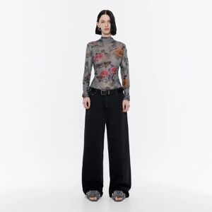 BIMBA Y LOLA WIDE LEG - Black washed jeans WASHED DENIM BLACK 40 adult