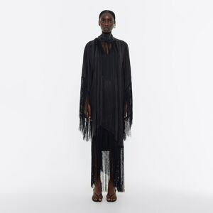 BIMBA Y LOLA Black fluid fringed dress BLACK XSS adult