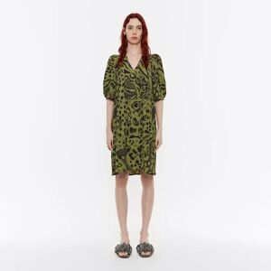 BIMBA Y LOLA Short green Animal Mix fluid dress ANIMAL MIX GREEN S adult