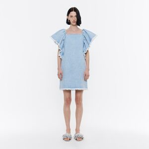 BIMBA Y LOLA Light blue denim ruffle dress LIGHT BLUE XS adult