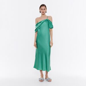 BIMBA Y LOLA Green satin midi dress GREEN M adult