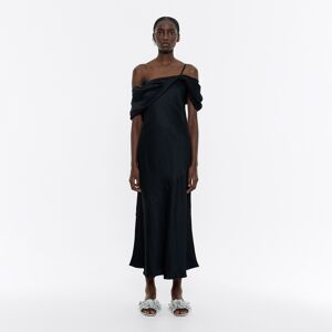 BIMBA Y LOLA Black satin midi dress BLACK M adult