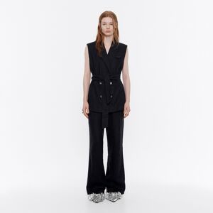 BIMBA Y LOLA Black washed linen double-breasted vest BLACK 40 adult