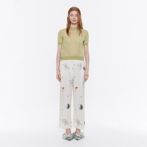 BIMBA Y LOLA Ivory linen Waves carrot leg trousers WAVES IVORY 36 adult