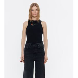 BIMBA Y LOLA Black fitted top with printed logo BLACK L adult