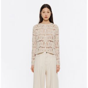 BIMBA Y LOLA Sand cotton jacquard cardigan SAND S adult