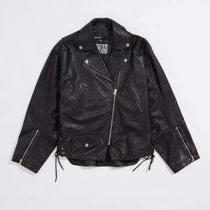 BIMBA Y LOLA Black leather biker jacket BLACK L adult