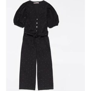 BIMBA Y LOLA Black crystal denim jumpsuit WASHED DENIM BLACK XS adult