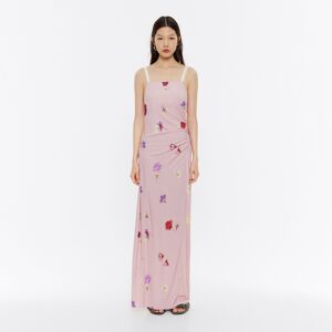 BIMBA Y LOLA Long pink Flowers fluid dress FLOWERS PINK L adult