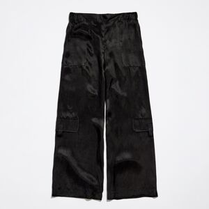 BIMBA Y LOLA Wide black cupro trousers WASHED BLACK XS adult