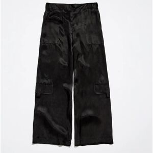 BIMBA Y LOLA Wide black cupro trousers WASHED BLACK XS adult