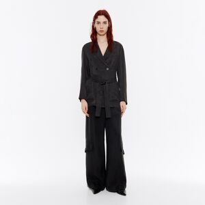 BIMBA Y LOLA Fluid black double-breasted jacket WASHED BLACK 40 adult