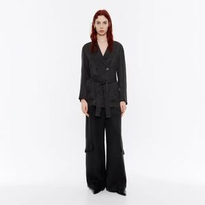 BIMBA Y LOLA Fluid black double-breasted jacket WASHED BLACK 36 adult