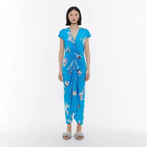 BIMBA Y LOLA Blue Waves ruched dress WAVES BLUE S adult