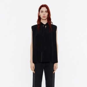 BIMBA Y LOLA Fluid black tie-front blouse BLACK XS adult