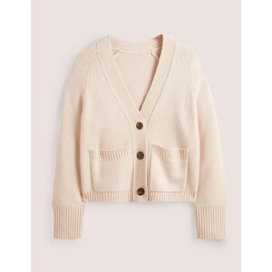 Cashmere Rib Cardigan Beige Women Boden 8 Female