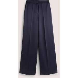 Wide Leg Satin Trousers Blue Women Boden 20 Female