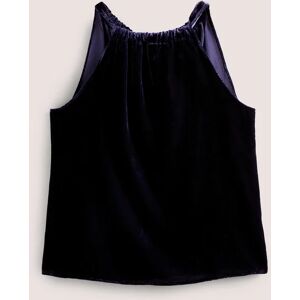 Velvet Halterneck Top Blue Women Boden 18 Female