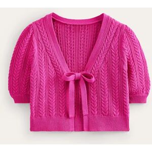 Bow-Trim Cropped Cardigan Pink Women Boden Long Female