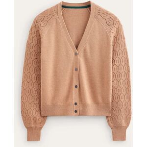 Pointelle Sleeve Cardigan Natural Women Boden XS Female