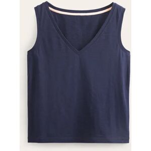 Regular V-neck Slub Vest Blue Women Boden XS Female