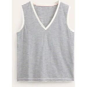 Regular V-neck Slub Vest White Women Boden XS Female