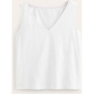 Regular V-neck Slub Vest White Women Boden XS Female