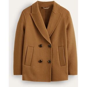 Wool-Blend Pea Coat Brown Women Boden 20 Female