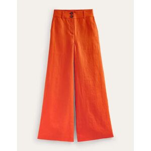 Westbourne Linen Trousers Orange Women Boden 8 Petite Female