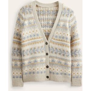 Fluffy Fair Isle Cardigan Natural Women Boden XS Female