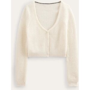 Fluffy Cropped Cardigan White Women Boden Long Female