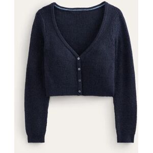 Fluffy Cropped Cardigan Blue Women Boden Long Female