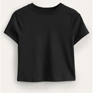 Perfect Cotton Cropped T-shirt Black Women Boden Short Female